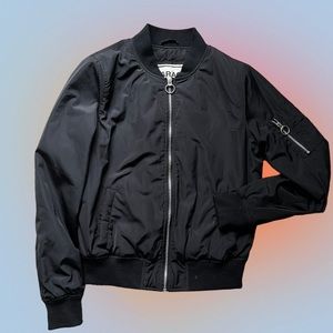 Black bomber baseball padded jacket women’s S
